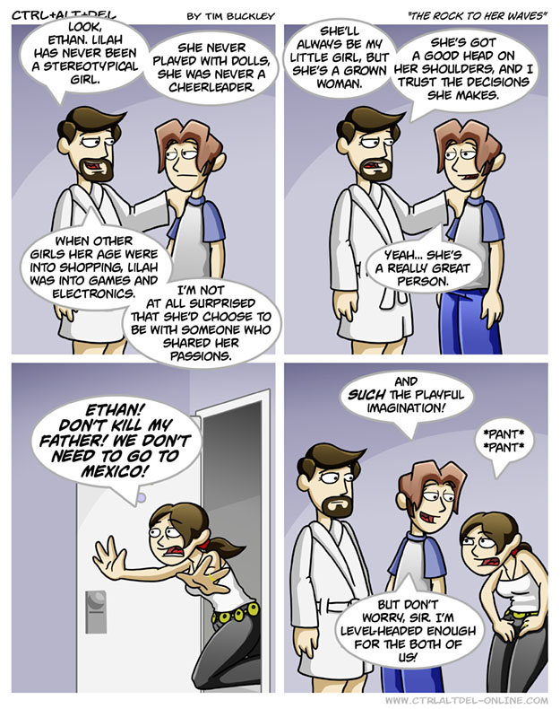 The rock to her waves