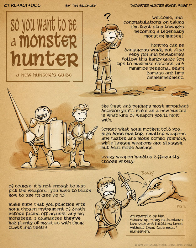 Monster Hunter guide, page 1 - Ctrl+Alt+Del Comic Ctrl+Alt+Del